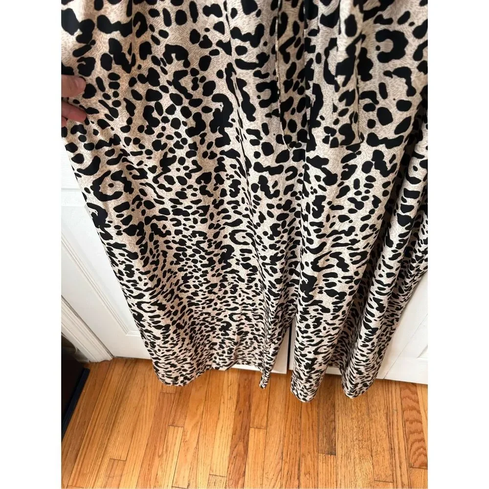 Boohoo Leopard Ruffled Wide Leg Jumpsuit Plus Size 22 - Picture 7 of 13